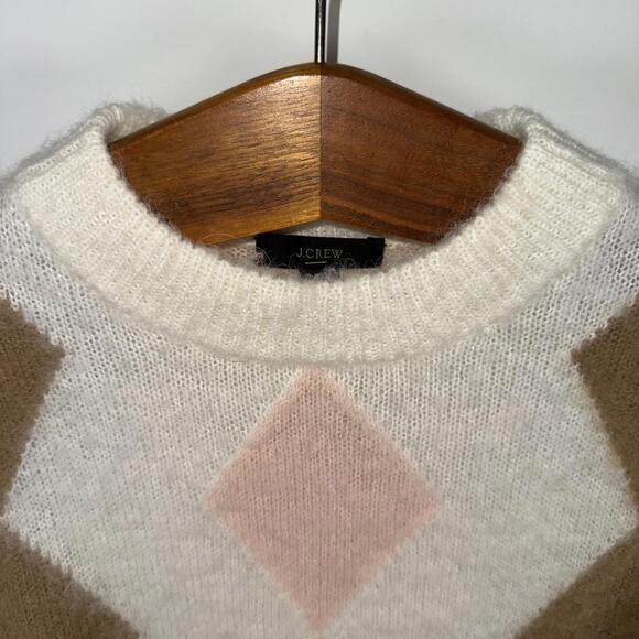 J.Crew Women’s Diamond-Checkered Cropped Crewneck Sweater - Size S - Picture 4 of 6